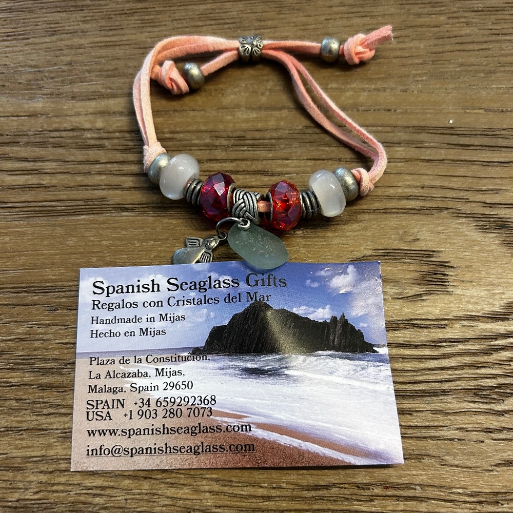 Glass Bead Drawstring Bracelet from Mijas, Spain!
